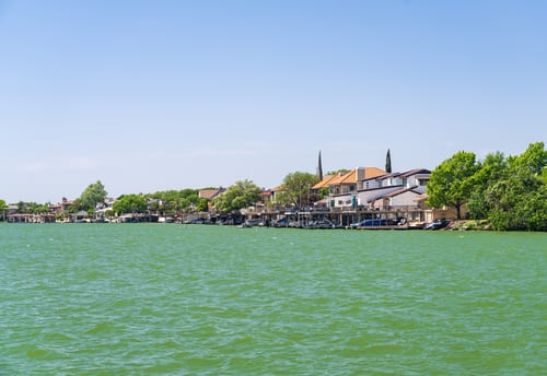 A luxury waterfront home on Lake LBJ, Texas.